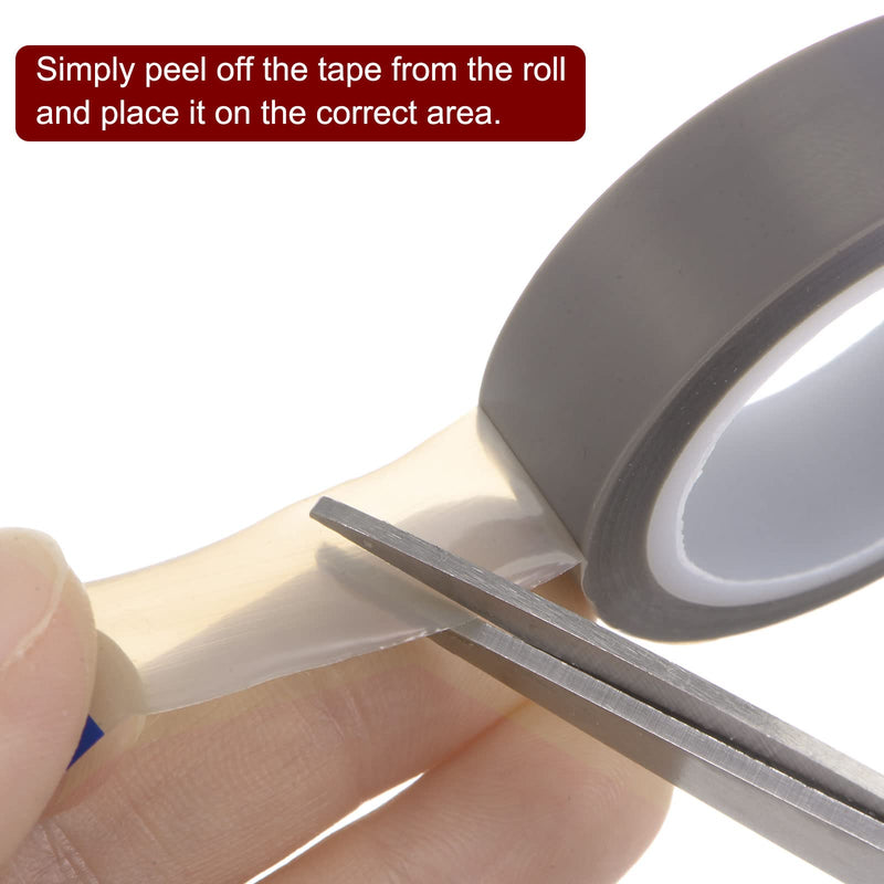 [Australia - AusPower] - HARFINGTON PTFE Film Tape Roll, 0.8" x 33 ft High Temperature Tape 0.06mm Thickness with Single Side Adhesive for Vacuum Sealer Machine, Hand Impulse Sealers, Gray 