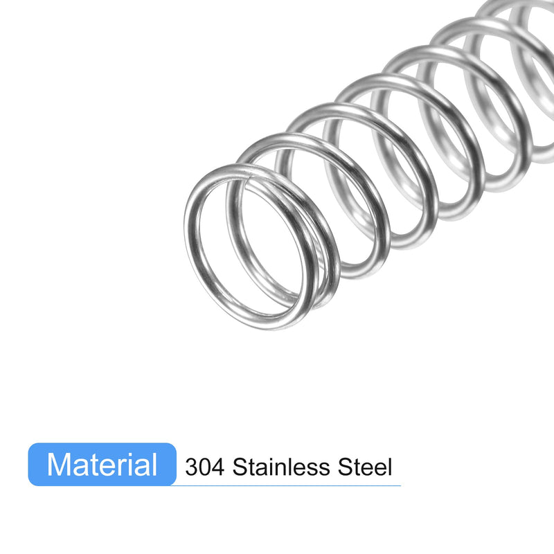 [Australia - AusPower] - uxcell Compression Spring, 5Pcs 304 Stainless Steel, 5mm OD, 0.5mm Wire Size, 25mm Free Length, Silver Tone 5x0.5x25mm 