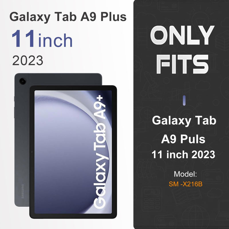[Australia - AusPower] - CoBak Case for Samsung Galaxy Tab A9 Plus 10.9-inch 2023, Multi-Viewing Angles, All New PU Leather Smart Cover with Auto Sleep Wake Feature for Samsung Galaxy Tab A9 + Tablet Black 
