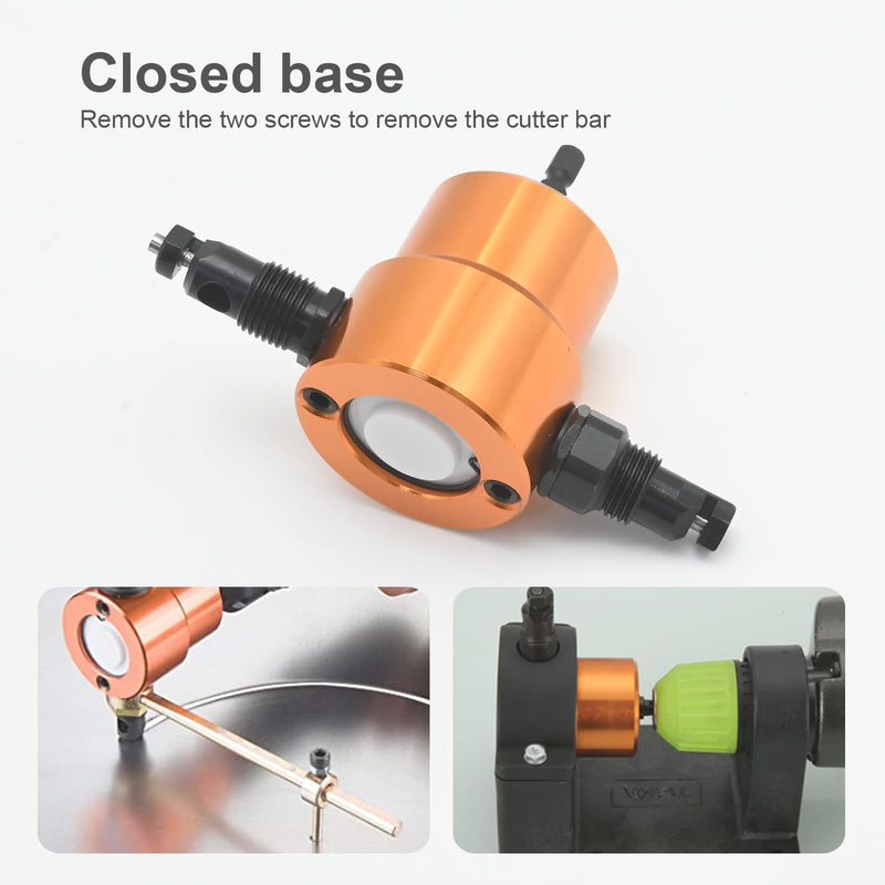 360 Degree Double Head Sheet Metal Nibbler Cutter, Drill Attachment Metal Cutter with Extra Punch and Die, Cutting Hole Accessory and Step Drill Bit, for Straight Curve and Circle Cutting