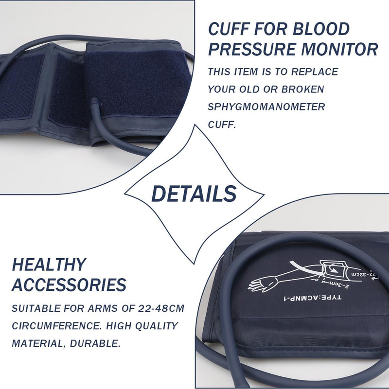 [Australia - AusPower] - Blood Pressure Cuff Blood Pressure Machine Cuff,Sphygmomanometer Cuff Replacement Accessories,No Bp Machine,22-32cm (Jewel Blue) Jewel Blue 