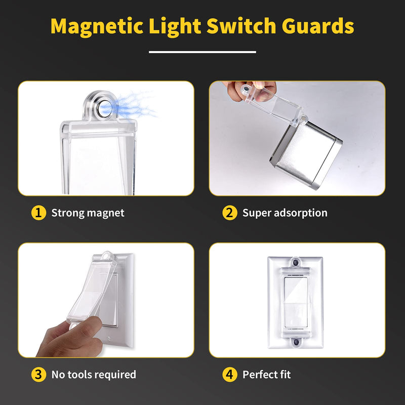 [Australia - AusPower] - Light Switch Guard Cover- PSZEZNZ Light Switch Outlet Covers for Flat Modern Wall Switches-Child Safety Protection(Clear,1 Piece) 1 Clear 
