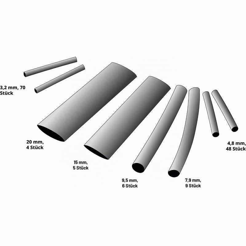 142-piece set 3:1 with adhesive heat shrink tubing assortment Set with total length of 8.3 m. Waterproof thanks to hot glue layer on the inside. By Isolatech. | Blank 8.3 m total length, in plastic bag, hot glue layer for waterproof connections, made o...