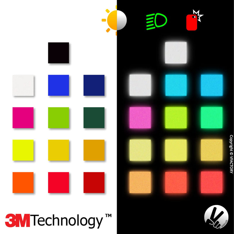 VFLUO - Reflective Sticker Sheet for Bike, Motorcycle, Scooter, Helmets, Stroller/Multi-use - DIY Adhesive board - 3M Technology - High Visibility - Discreet - Optimised adhesion pink 4" x 6" (10 x 15cm)