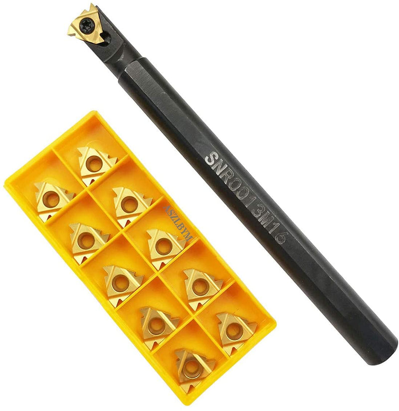 [Australia - AusPower] - SNR0013M16 CNC Lathe Internal Threading Boring Bar Turning Tool Holder With 10pcs 16IR AG60 Carbide turning insert 
