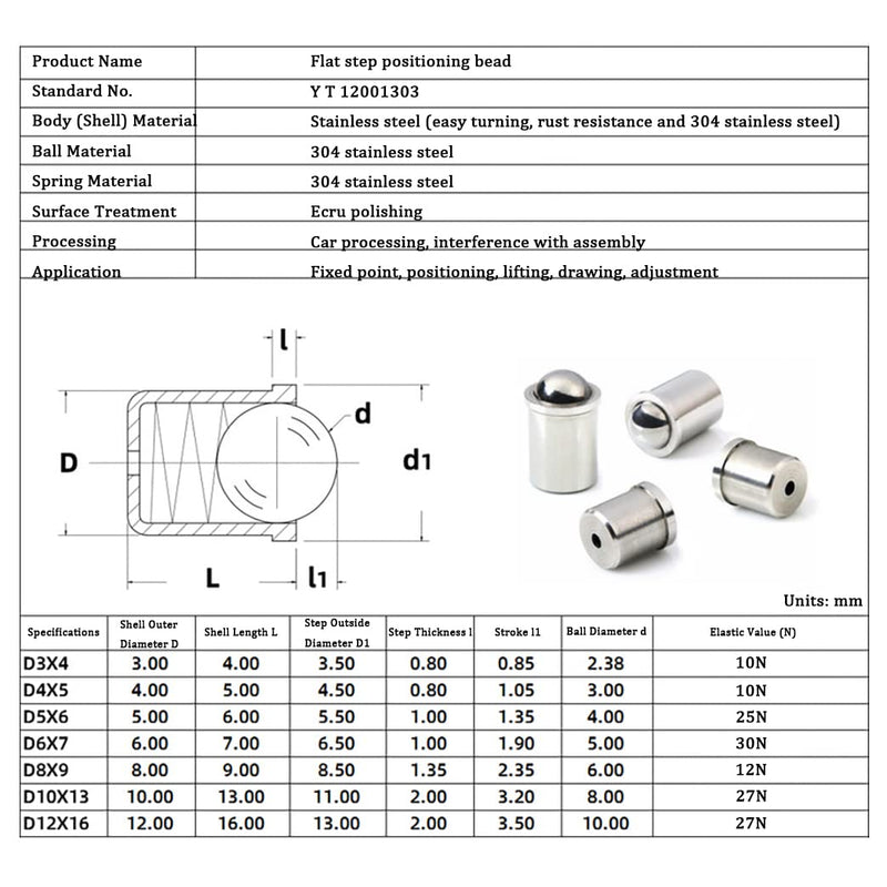 [Australia - AusPower] - 10Pcs Ball Plunger, Ball Catch Latch Catcher, Ball Point Spring Plunger (? 10x13) 