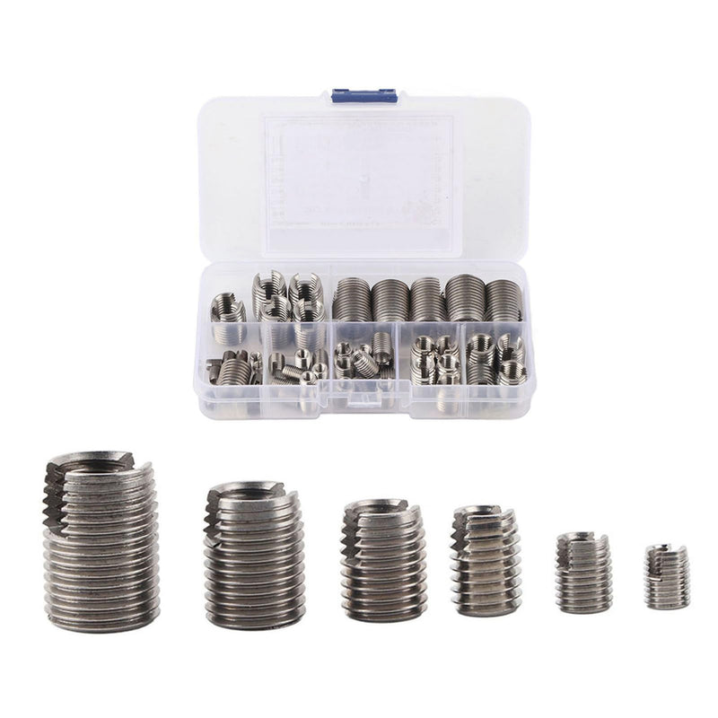 [Australia - AusPower] - Stainless Steel Thread Insert Set - Strengthens and Repairs Screws with Ease - 50 Pieces Internal Thread SelfTapping Inserts for High Strength and Stability, Vibration 