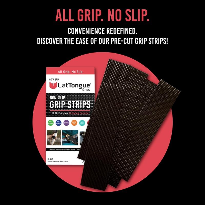 [Australia - AusPower] - Non-Abrasive Grip Tape Strips by CatTongue - Heavy Duty Waterproof Non Slip Strips for Indoor & Outdoor Use - Thousands of Grippy Uses: Furniture, Bathtubs, Frames, Gaming and More! (Clear) 1-Pack Clear 