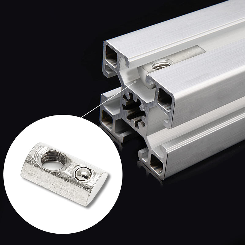 [Australia - AusPower] - 50 Pcs 2020 Series M5 Half Round Roll in Spring T Nuts, Roll in Spring Loaded T Nut for European Standard 20 Series 6mm T-Slot Aluminum Extrusion Profile 20S-M5 50Pcs 