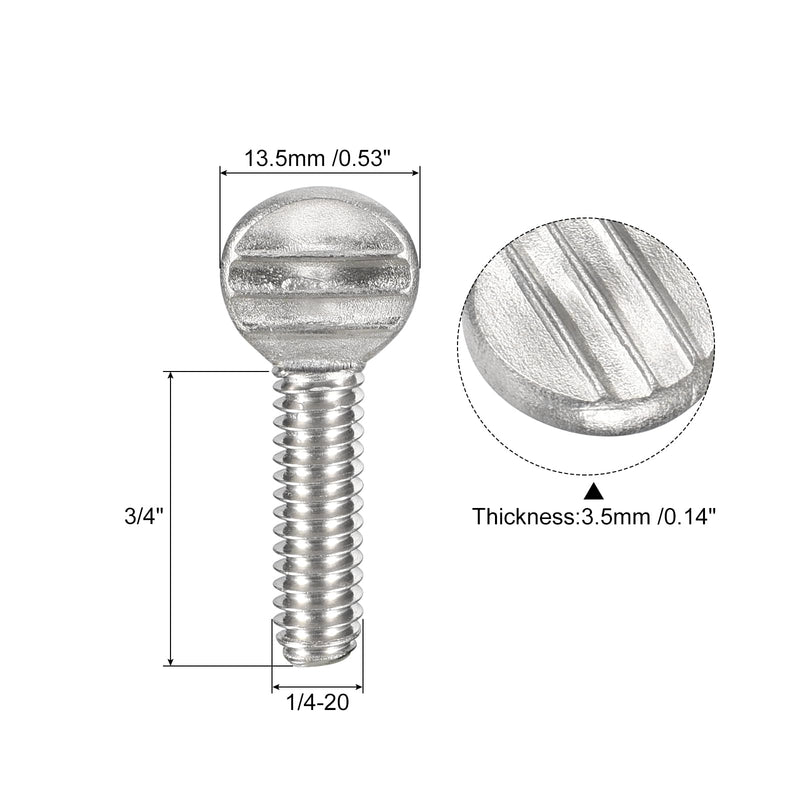 [Australia - AusPower] - uxcell 1/4-20 x 3/4" Thumb Screws, 5pcs 304 Stainless Steel Fully Thread Galvanized Finger Tight Racket Screw 1/4-20 x 3/4" 5 