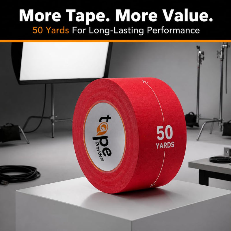 WOD Professional Grade Black Gaffer Tape - Made in USA - 1/2 in. x 50 yds. No Sticky Residue, Cables, Non Reflective, Hand Tearable, Photography, Filming Backdrop, Production 1/2 inch