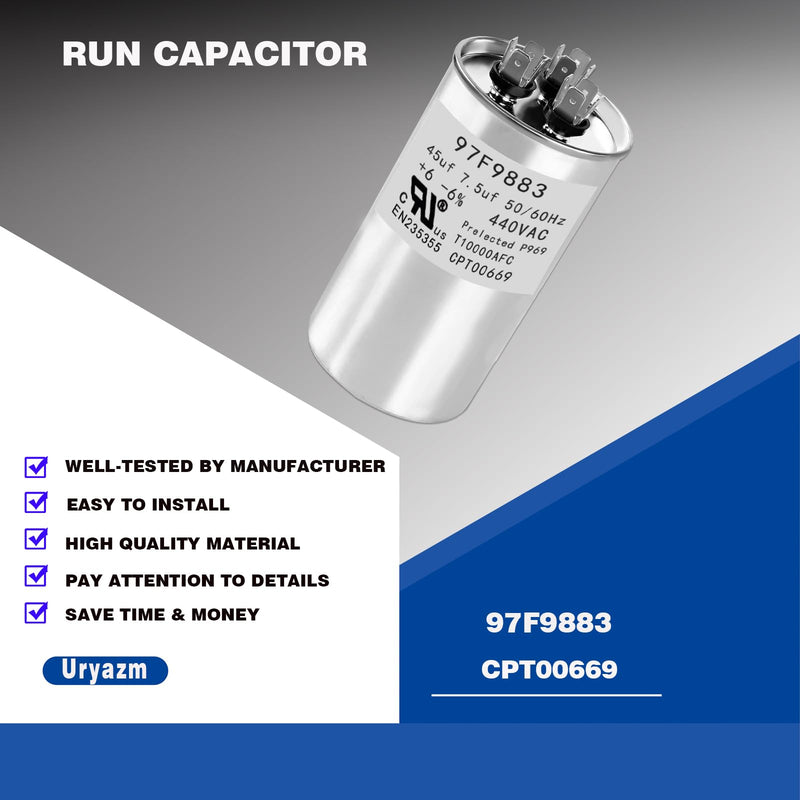 97F9883 CPT00669 Trane Replacement Capacitor 45+7.5 x 440 Round