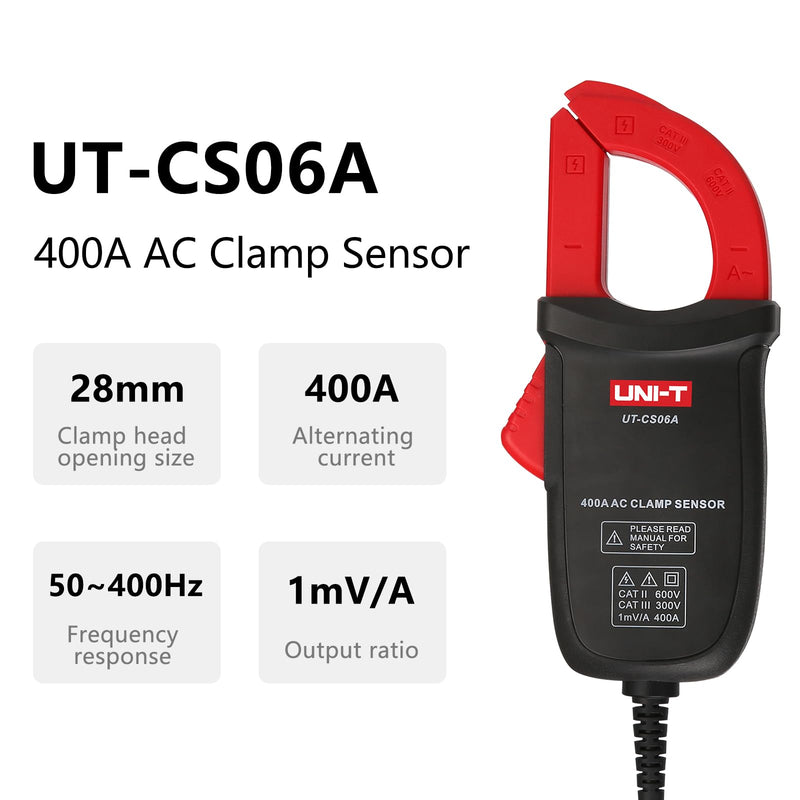 [Australia - AusPower] - UT-CS06A 400A AC Current Clamp Sensor Suiltable for Multimeter UT196/UT139C/UT117C Option Current Clamp 