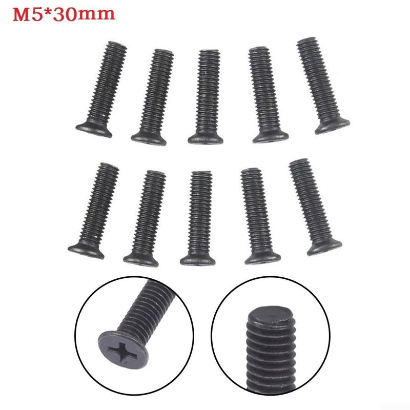 [Australia - AusPower] - M5 x 30mm Left Hand Thread Mounting Screws Compatible with UNF Chuck Shank Adapter (Pack of 10) 