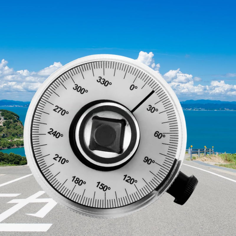 [Australia - AusPower] - BYOBYO 1/2 Inch Drive Torque Angle Gauge, Silver 360 Degree Adjustable Car Gauge Tool Drive Angle Torsion Wrench Measure for Chassis Components 