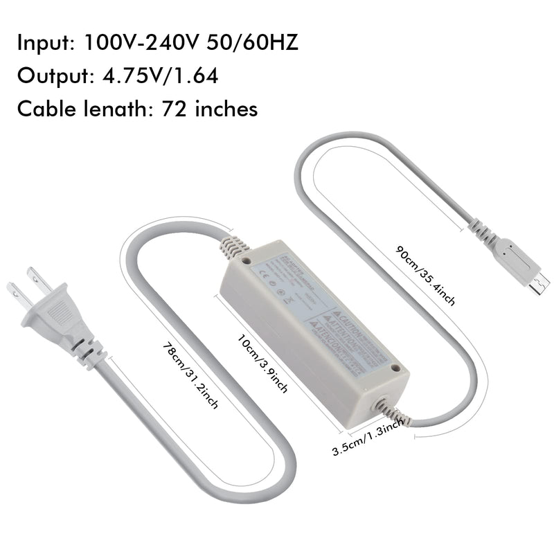 [Australia - AusPower] - Charger for Wii U Gamepad, AC Adapter Power Cord Charging Cable Replacement for Nintendo Wii U Gamepad 