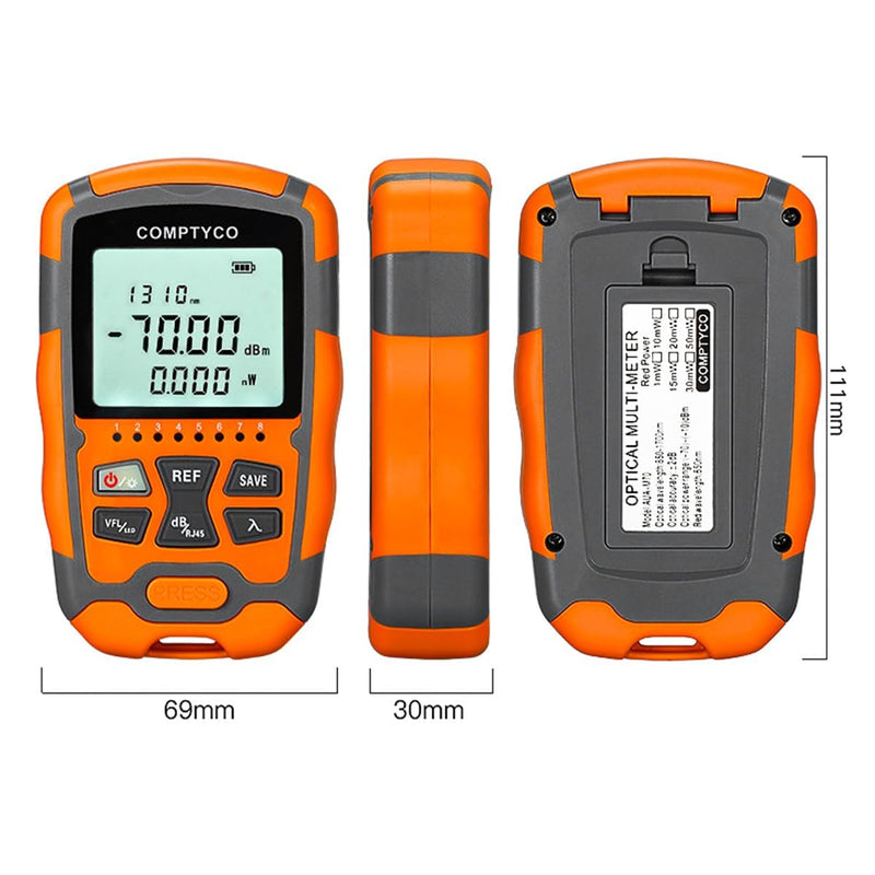 [Australia - AusPower] - POFET Fiber Optic Cable Tester Portable Fiber Optic Power Meter FC/SC/ST Universal Interface Fiber Tester Built-in Visual 2MW Error Locator (OPM&VFL) 
