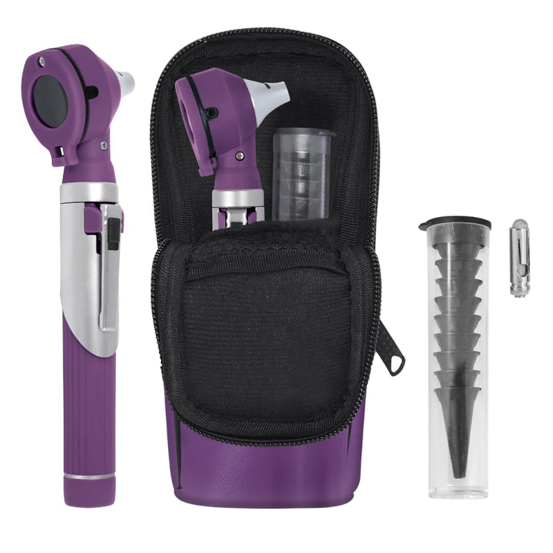 [Australia - AusPower] - Fiber Optic Mini Otoscope - Ear Scope with Light for Infection Detection, Wax Removal, and at-Home ENT Exams (Purple Color) 