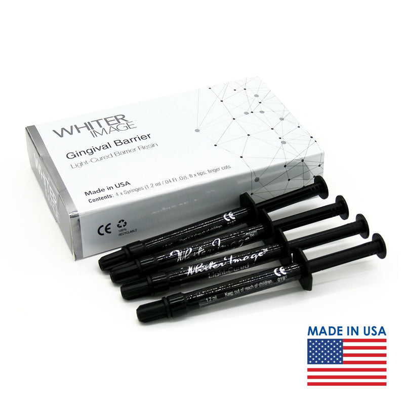 [Australia - AusPower] - Whiter Image Professional Dental Grade Gingival Barrier Syringe Kit - Easy Apply & Remove, Maximum Gum Protection for Teeth Whitening Procedures, Made in USA, Includes 4 Syringes & 8 Needles 