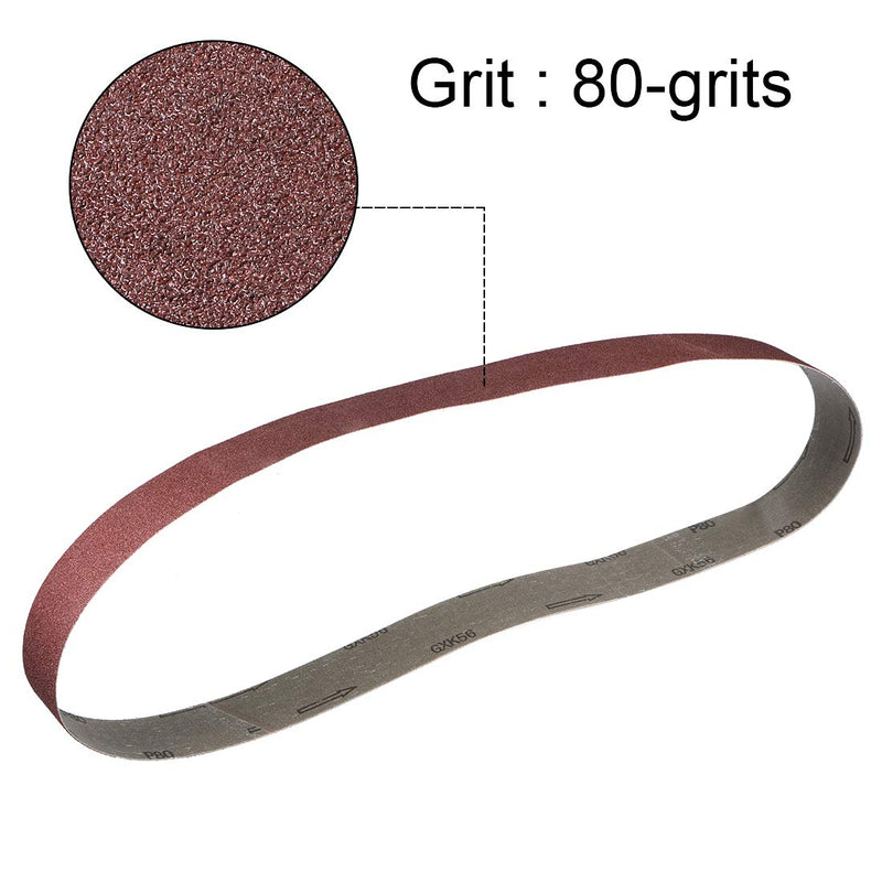 [Australia - AusPower] - uxcell 2 x 48 Inch Sanding Belt 80 Grit Sand Belts for Belt Sander 5pcs 