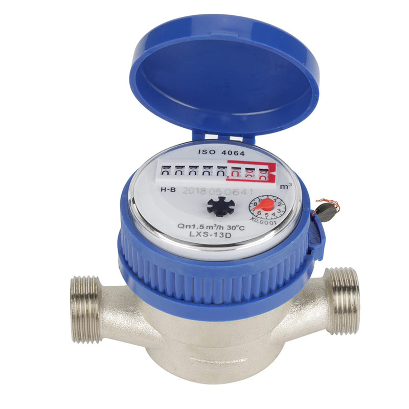 [Australia - AusPower] - Cold Water Meter 15mm 1/2 inch Arbitrary Rotation Function Water Meter with Fittings for Garden & Home Usage 