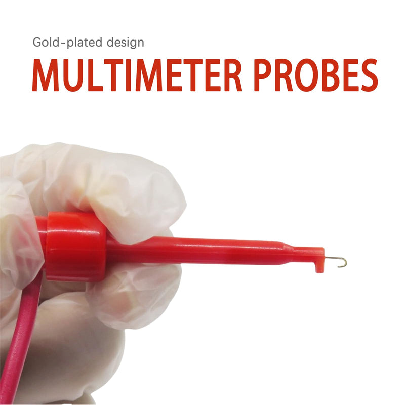 [Australia - AusPower] - Multimeter Test Leads Set, Red and Black, Silicone Insulated, Banana Plug to Alligator Clips 