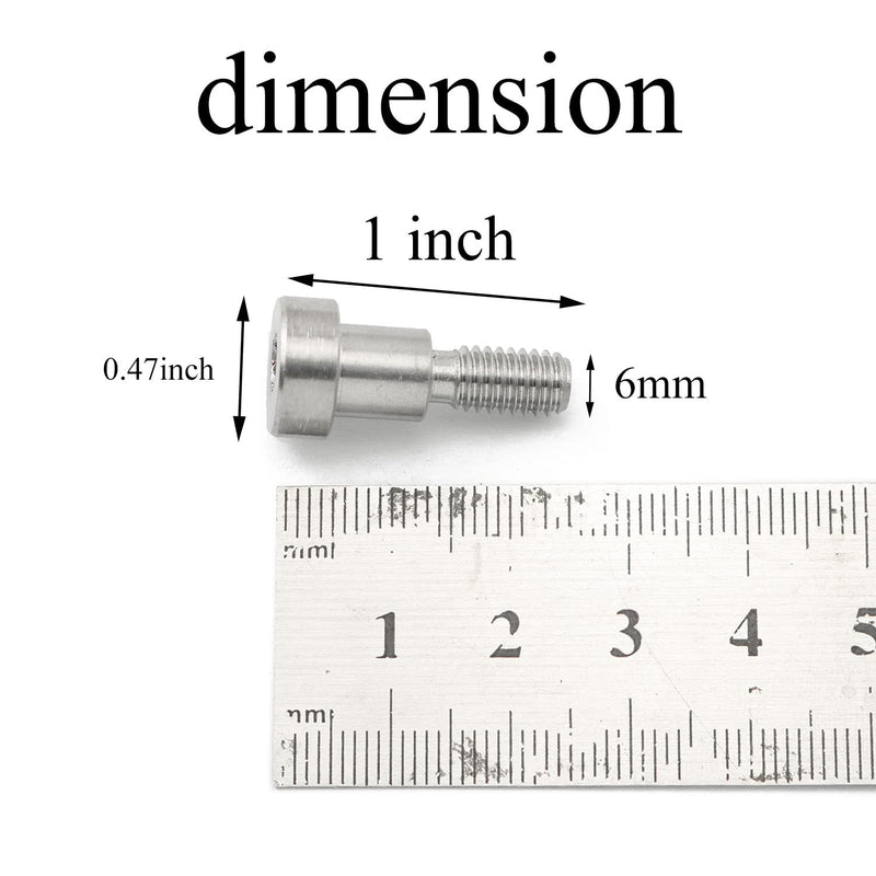 [Australia - AusPower] - 4pcs 304 Stainless Steel Hex Socket Shoulder Bolt 8mm Shoulder M6 Thread for Injection Molding Accessories 