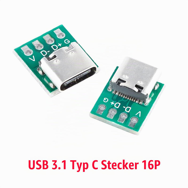 PENGLIN 10pcs USB 3.1 Type C Repair Socket Solderable Breakout Board | USB C Cable Adapter for Soldering Board with PCB for Data Line Wire Cable Transfer USB Type C