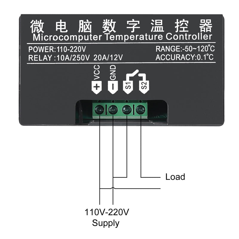 [Australia - AusPower] - 2Pcs W3230 Digital LED Temperature Controller Module AC110-220V 10A Digital Thermostat Switch with Waterproof Probe Programmable Heating Cooling Electronic Thermostat 