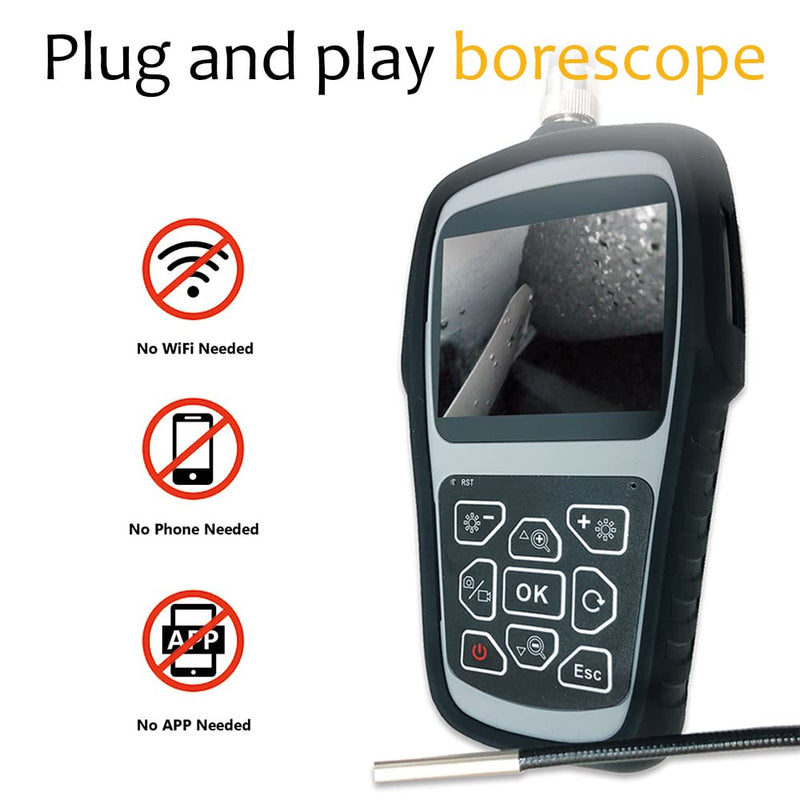 [Australia - AusPower] - Aokiinn HD Digital Articulating Endoscope | 1280 x 720 Resolution Camera | 1 Meter Pipe | 3.5” IPS Screen | 3-Step Zoom in | 180° Screen Rotation | IP67 Waterproof LED Light Inspection Borescope 
