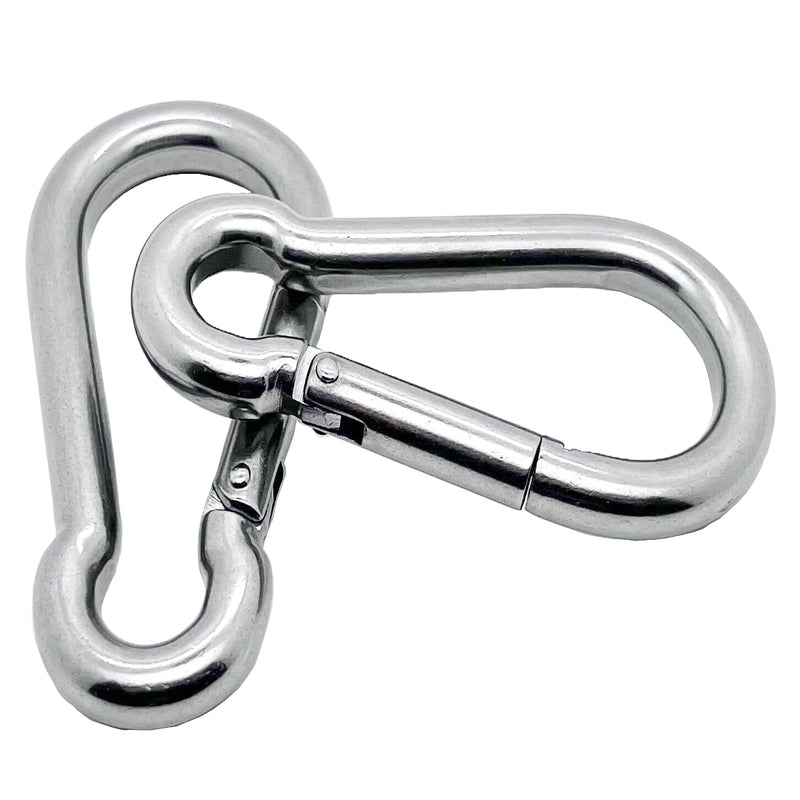 [Australia - AusPower] - Spring Snap Hook Carabiner, 304 Stainless Steel Snap Hook Heavy Duty Carabiner Clip for Carabiner Outdoor, 2 Pack 4 Inch - 2PCS 