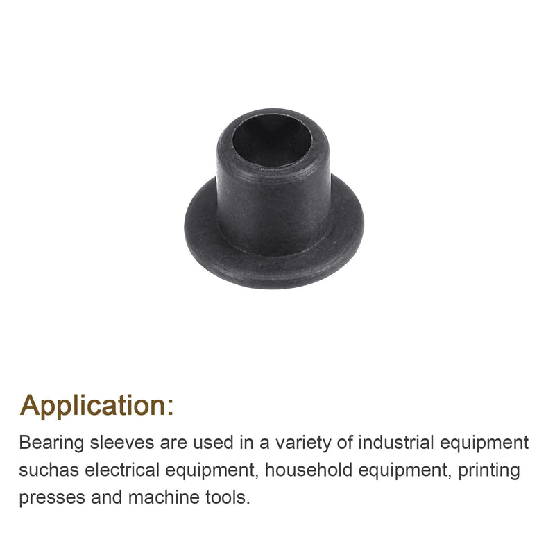 [Australia - AusPower] - uxcell Flanged Sleeve Bearings 3mm Bore 4.6mm OD 5mm Length POM Wrapped Oilless Bushings Black 4pcs 3x4.5x5mm 