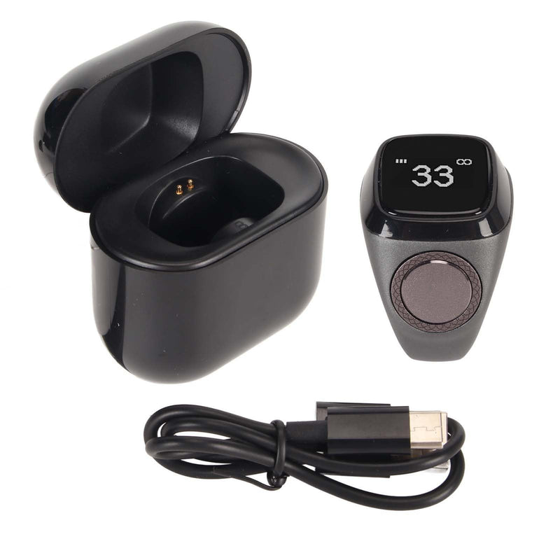 Smart Bluetooth Finger Counter, Smart Muslim Electronic Counter, Rechargeable Step Counting APP Support 0.49in Screen 20MM