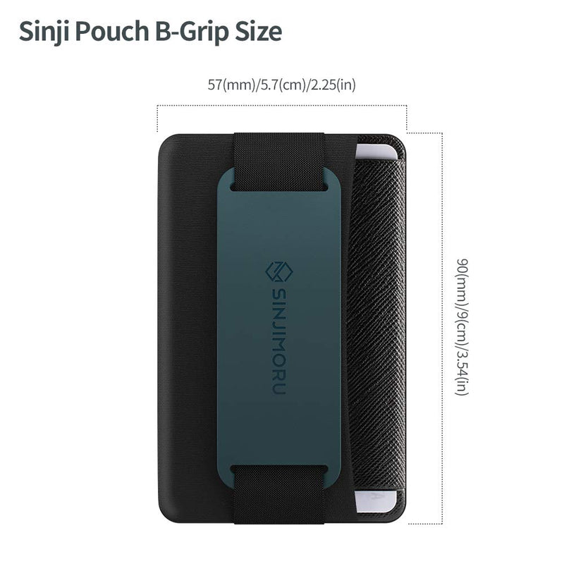 [Australia - AusPower] - Sinjimoru Phone Grip Card Holder with Phone Stand, Secure Stick on Wallet for iPhone with Kickstand for Table. Sinji Pouch B-Grip Silicone Teal 