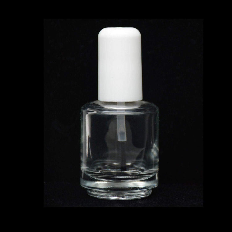[Australia - AusPower] - Karlash Premium Empty Polish Bottle Clear + Brush + Mixing ball + White Cap 0.5 Oz - 4 Pieces 