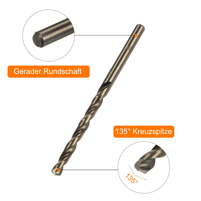 QUARKZMAN Metal Drill Bit 5mm M35 HSS Cobalt Twist Drill Tool Pack of 10 | For stainless steel, copper, wood, plastic and other hard materials 5mm