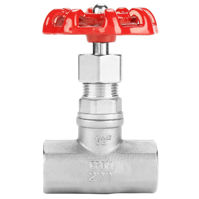 1/2" DN15 Globe Valves, 304 Stainless Steel Shut-off Valves Female Threaded Gate Valve for Water, Oil, Gas - -29~180℃