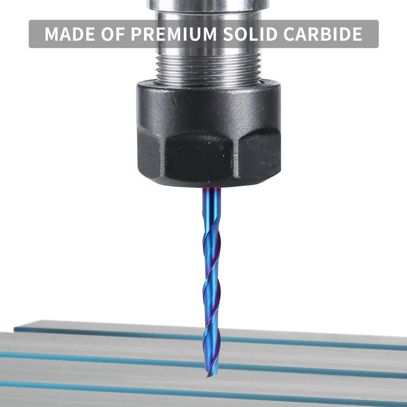 [Australia - AusPower] - Extra Long 4 Inch Upcut Spiral Router Bit 1/4 Inch Shank, 1/4 Inch Cutting Diameter, Solid Carbide with NACO Coating CNC Router Bits End Mill for Wood Cut, Trimming, Carving 4" OVL - Up Cut 
