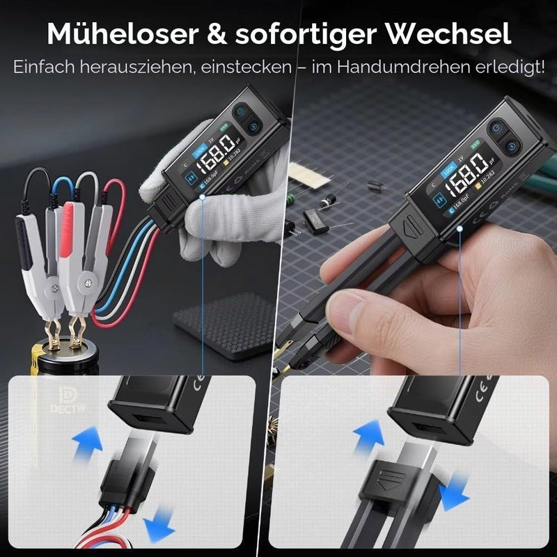 LCR Meter, 100 kHz LCR Meter with Tweezers, SMD Through-Through Component Tester, Automatic Sorting Comparison, Resistance, Inductance, Diode, Capacitor Tester, Full Band Scan LCR-ST2 ST2