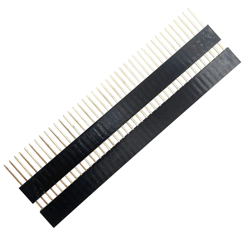 PENGLIN Pack of 10 1 x 40 2.54 mm Pitch Single Row Socket Pin Header | PCB Soldering, Single Row Pins Length 11 mm for Breadboard and Electronics DIY 1 x 40 pin