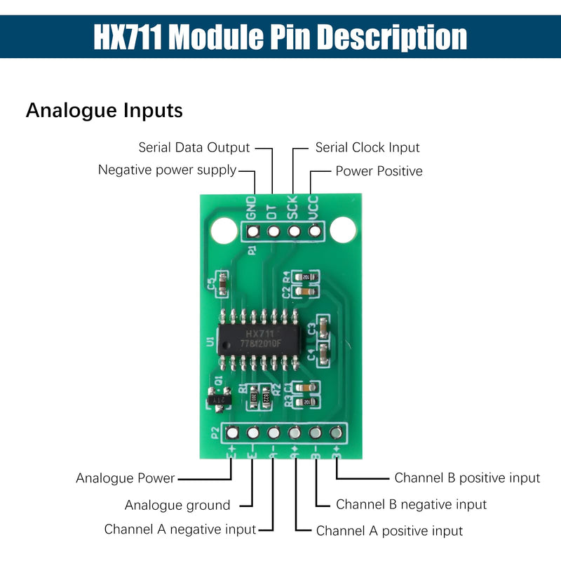[Australia - AusPower] - HX711 Weighing Sensor Module Binghe Pack of 5 HX711 Pressure Sensor Module 24 Bit A/D Precision HX711 Load Cell Module High Precision Weighing Sensor Module Compatible with Arduino 