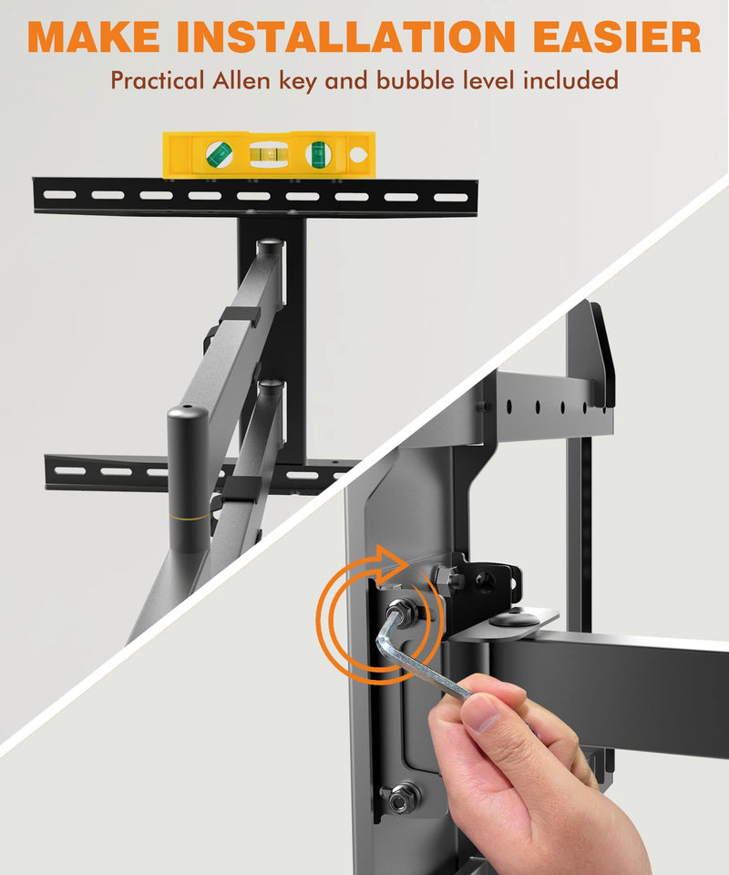 [Australia - AusPower] - Lag Bolt Kit for TV Mounting Hardware - M8x70mm Lag Bolt and Washer for Wood Stud, Anchors for Concrete/Brick Wall, Includes Allen Key and Bubble Level for Easy Installation 