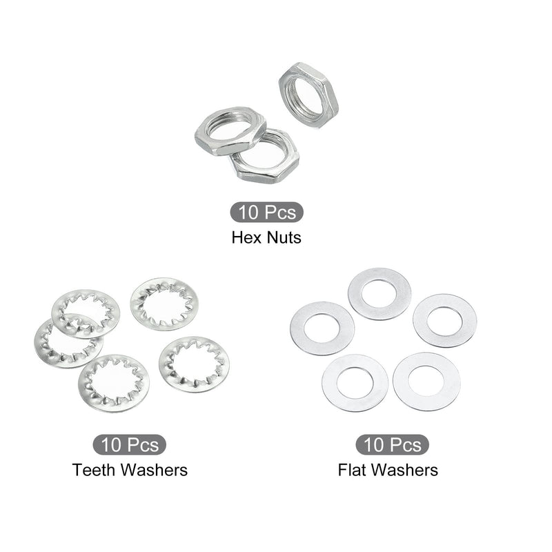 MECCANIXITY 2" Lamp Pipe Kit with Lock Nuts Washers 1/8IP Thread Fasteners Assortment for Chandelier Ceiling Light Repair Assembly DIY Hardware, Pack of 35 2"