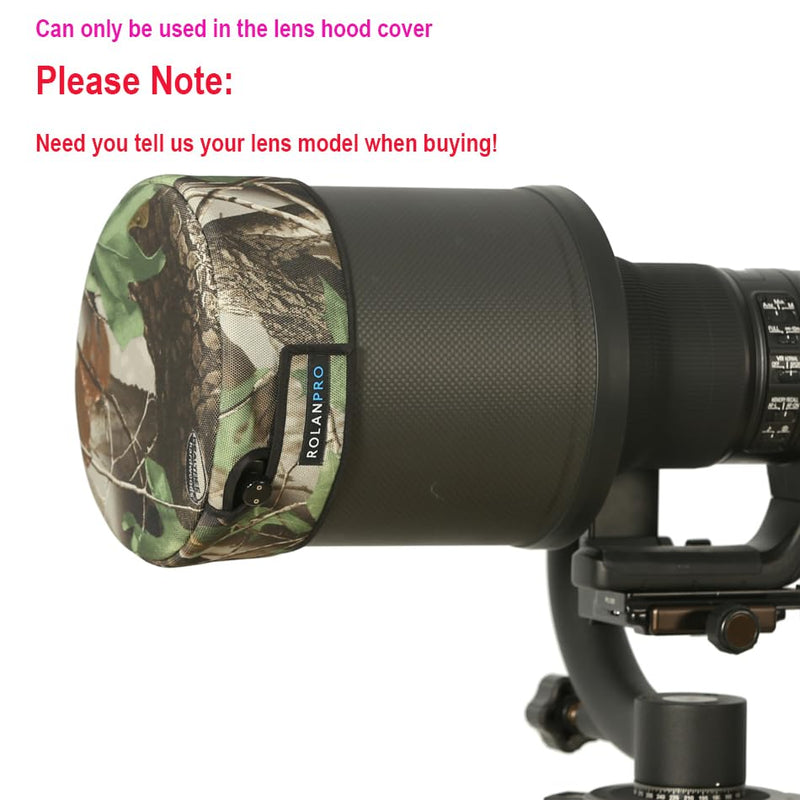 ROLANPRO Green Jungle Camouflage Lens Hood Cap with Hard Top Case Ensuring Optimal Protection for Canon RF 100-300mm F2.8 L is USM Lens hood cap for Canon RF 100-300mm