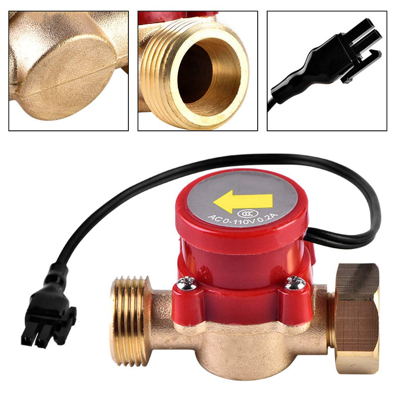 Oumefar AC0-110V HT-30 G3/4 "-3/4" Thread Water Pump Flow Sensor Automatic Control Water Pump Switch 0.2A for Household Tap Water Pressurization