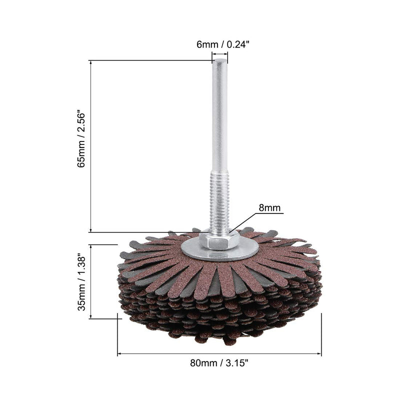 [Australia - AusPower] - uxcell Abrasive Cloth Flap Wheel Sanding Star 1/4-Inch Shank for Woodworking Root Carving Furniture Polishing 120 Grit 