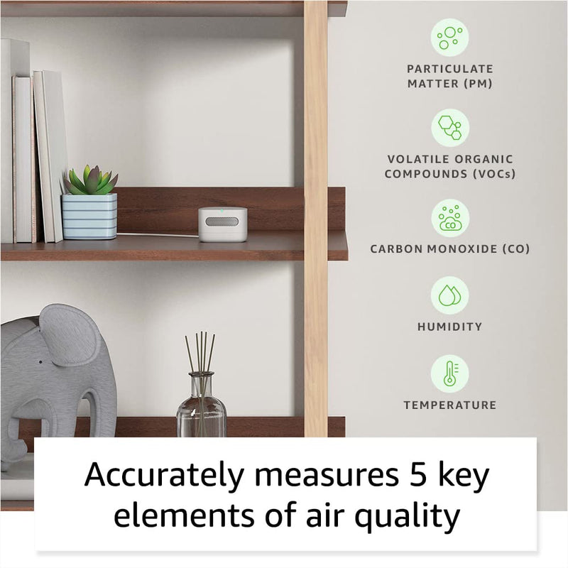 Amazon Smart Air Quality Monitor – Know your air, Works with Alexa 1-pack Smart Air Quality Monitor only