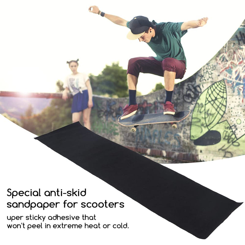 Skateboard Grip Tape, 9" x 33", Anti Slip Skateboards Sticker Waterproof Outdoor Grip Tape for Stairs Cruiser Scooters, Easy to Apply (Color:Yellow) Yellow