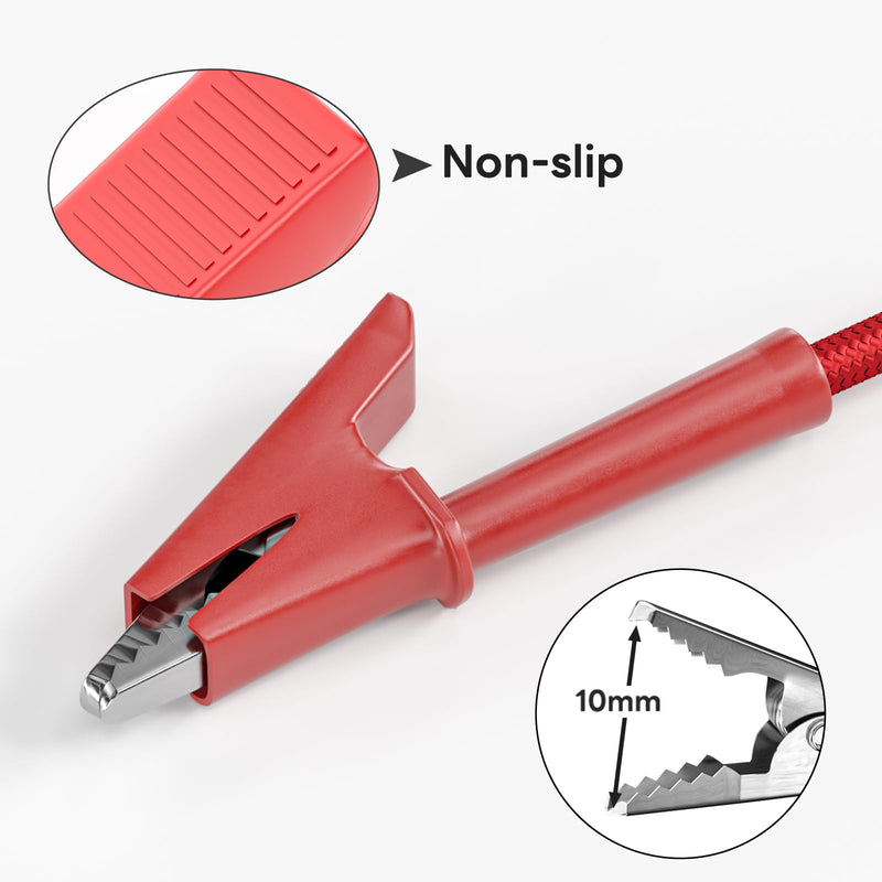 [Australia - AusPower] - Goupchn 4mm Safety Banana Plug to Alligator Clips Braided Test Leads Retractable Banana Plugs Crocodile Clamps Electrical Soft Flexible Test Cable Wire 3.3ft/1m Style D-Braided+Straps 