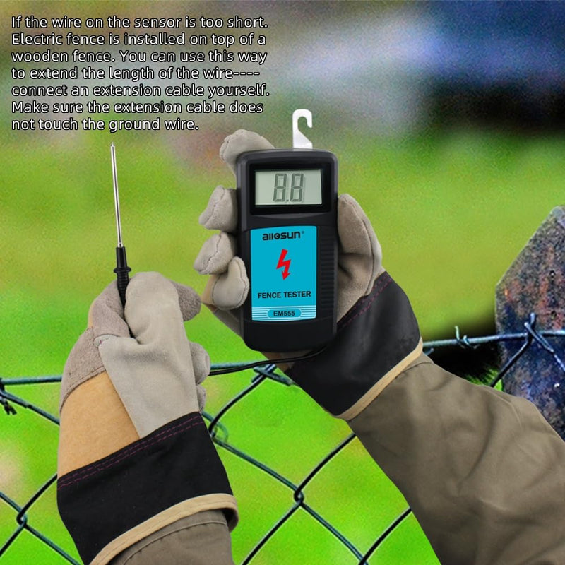 [Australia - AusPower] - allsun EM555 Digital Electric Fence Tester Fault Voltage Meter GK13 Non-Contact Voltage Tester for Christmas Light Repairing Tool 